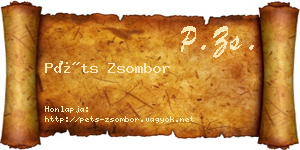 Péts Zsombor névjegykártya