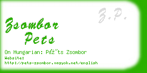 zsombor pets business card